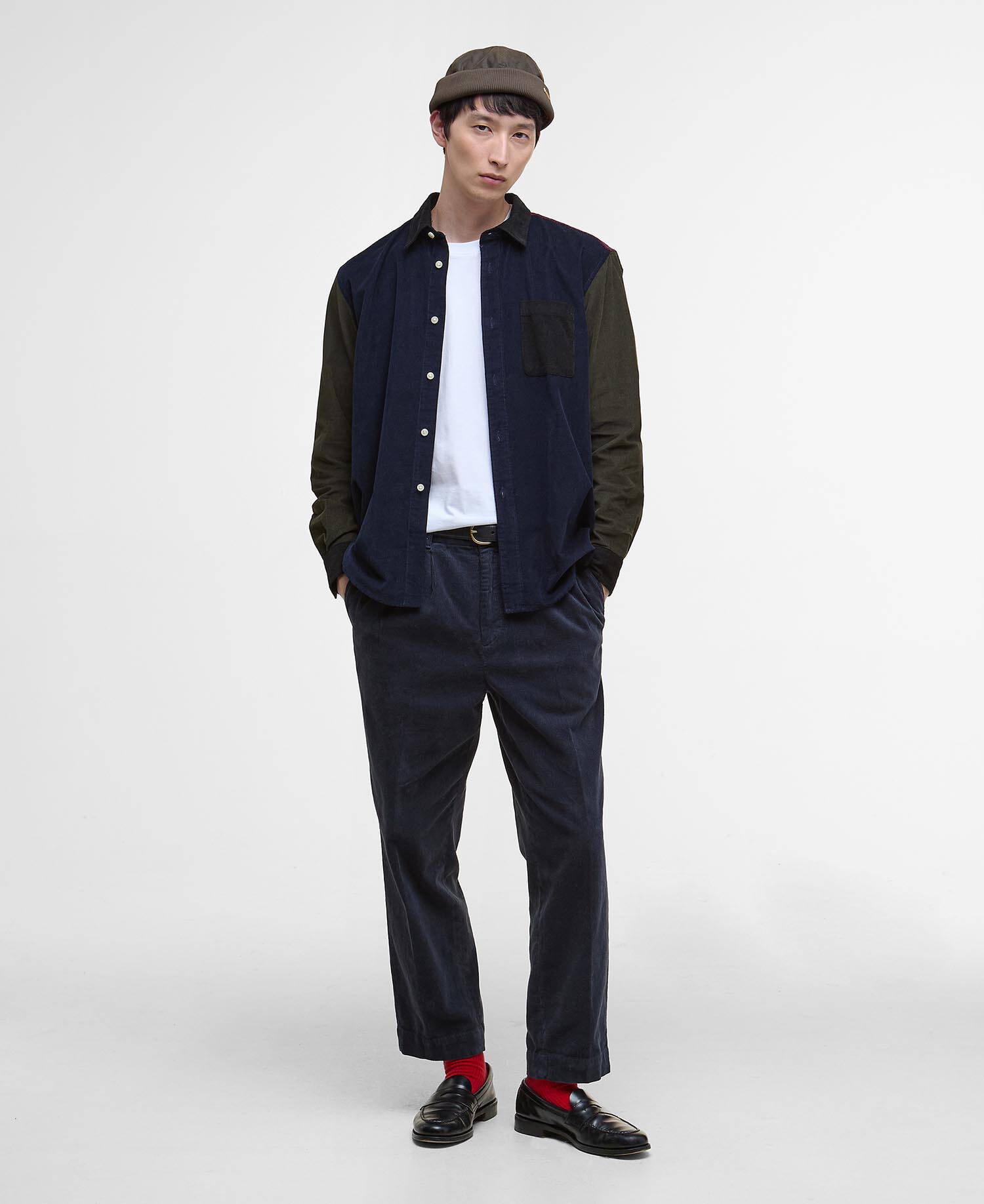 Patchwork Oversized Cord Shirt image number 1