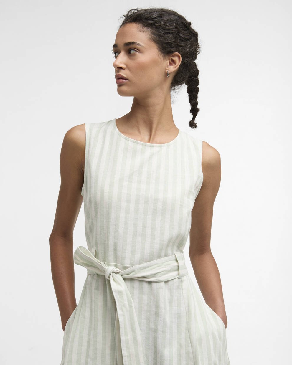 Inez Striped Midi Dress