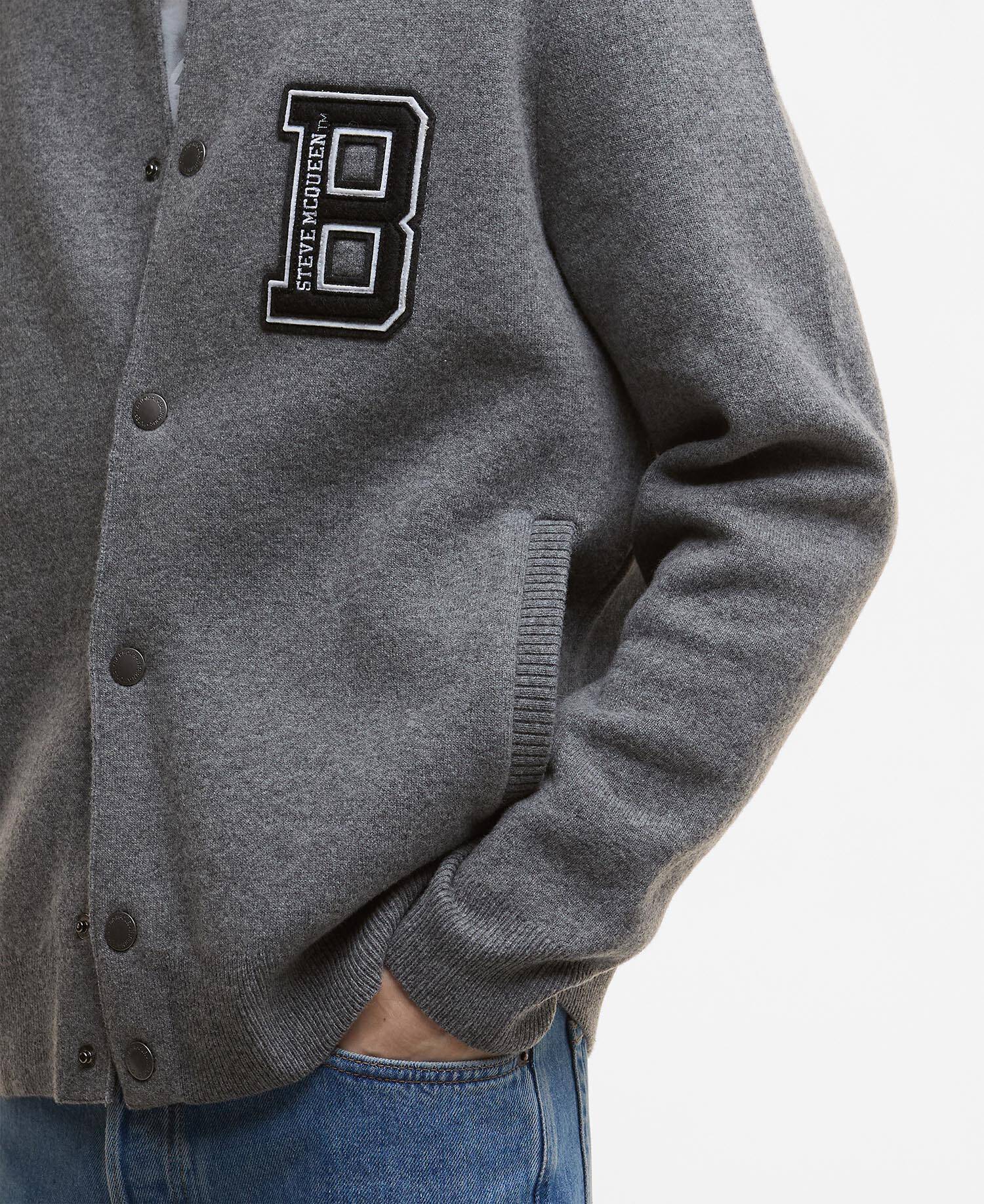 Letterman Knitted Bomber Jacket image number 4