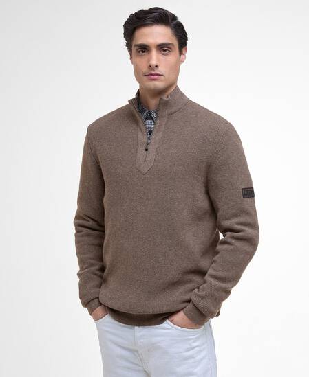 Maglione Crawley con zip corta Brindle