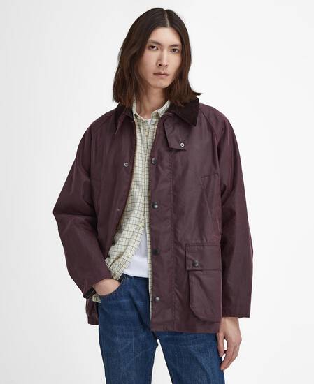 Oversized Bedale Waxed Jacket Bordeaux