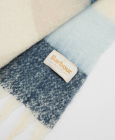 Sciarpa Marie con motivo a scacchi Ice Blue Check