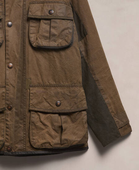 Barbour Re-Loved Men's Trooper Waxed Jacket - Size M Olive