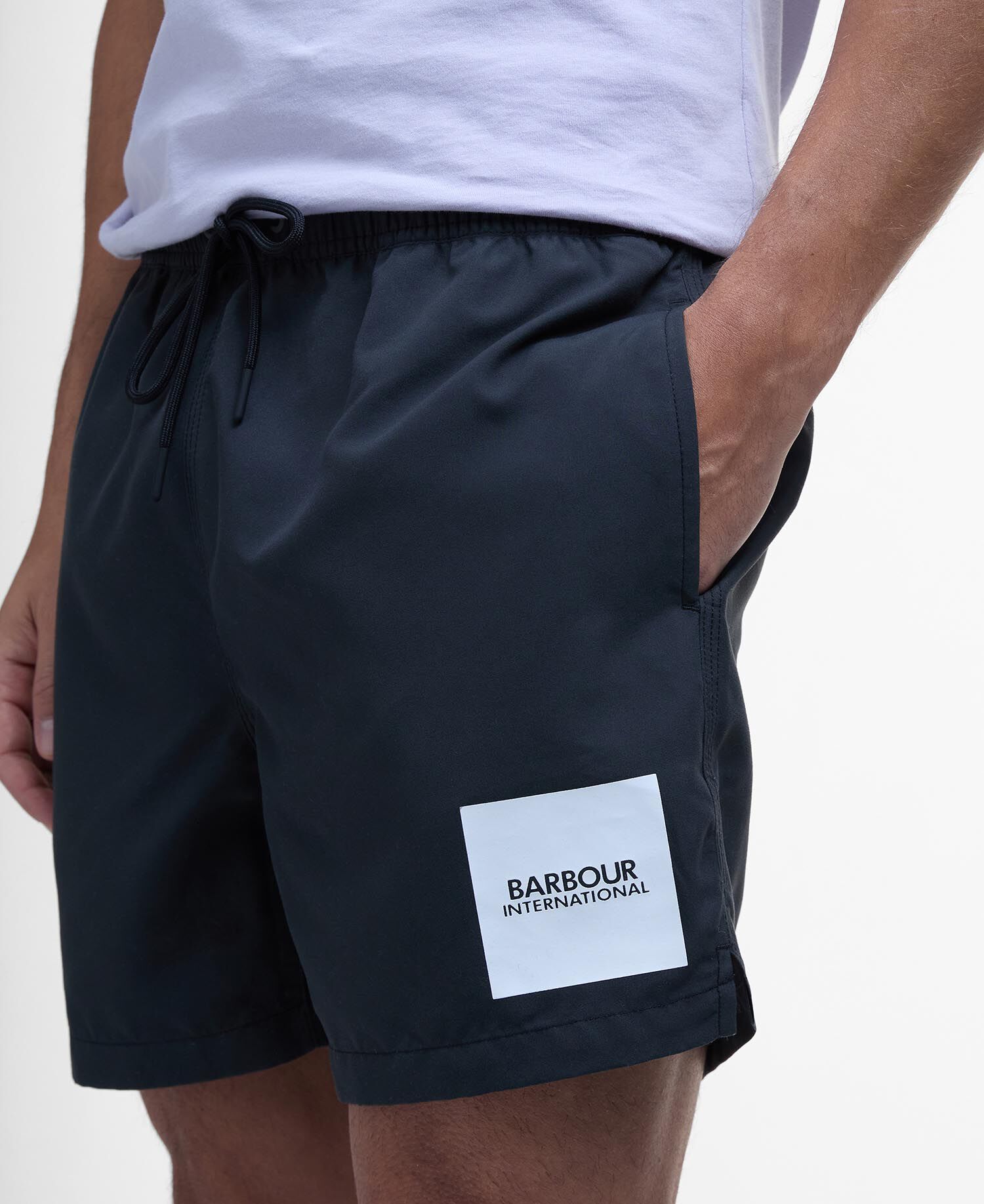 Block Print Swim Shorts Classic Black