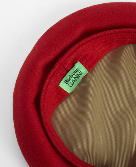 Barbour x GANNI Beret Red