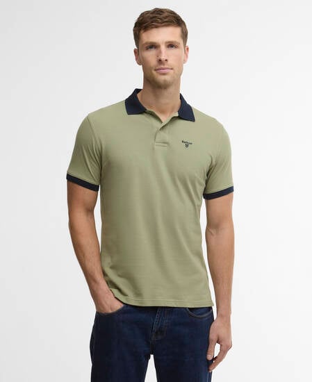 Lynmouth Tipped Polo Shirt Laurel Green