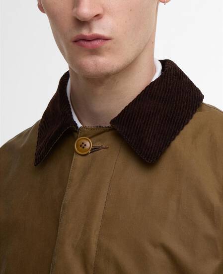 Barbour x Baracuta Car Coat Tyne Waxed Sandstone