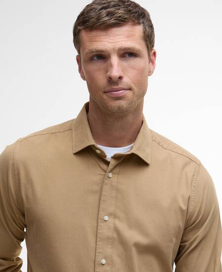 Runnymede Tailored Cord Shirt Stone