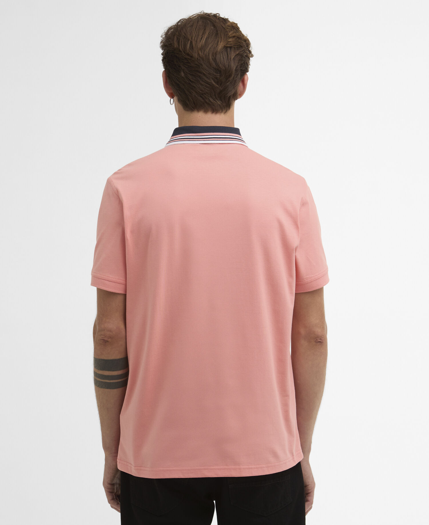 Polo Burnwood con bordature a contrasto Burnt Coral