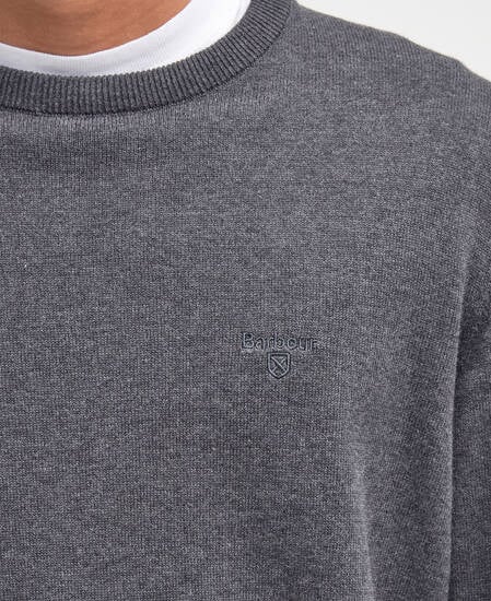 Pima Cotton Crew Neck Jumper Charcoal