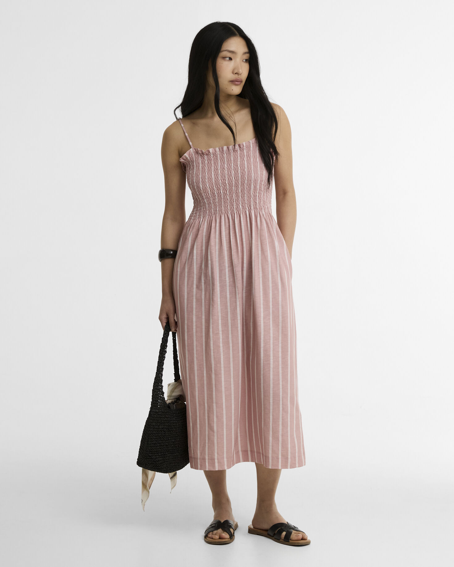 Madeline Midi Dress Gardenia Stripe