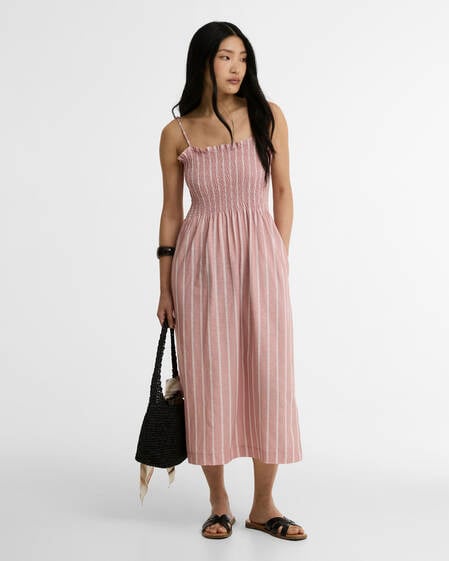 Abito midi Madeline Gardenia Stripe
