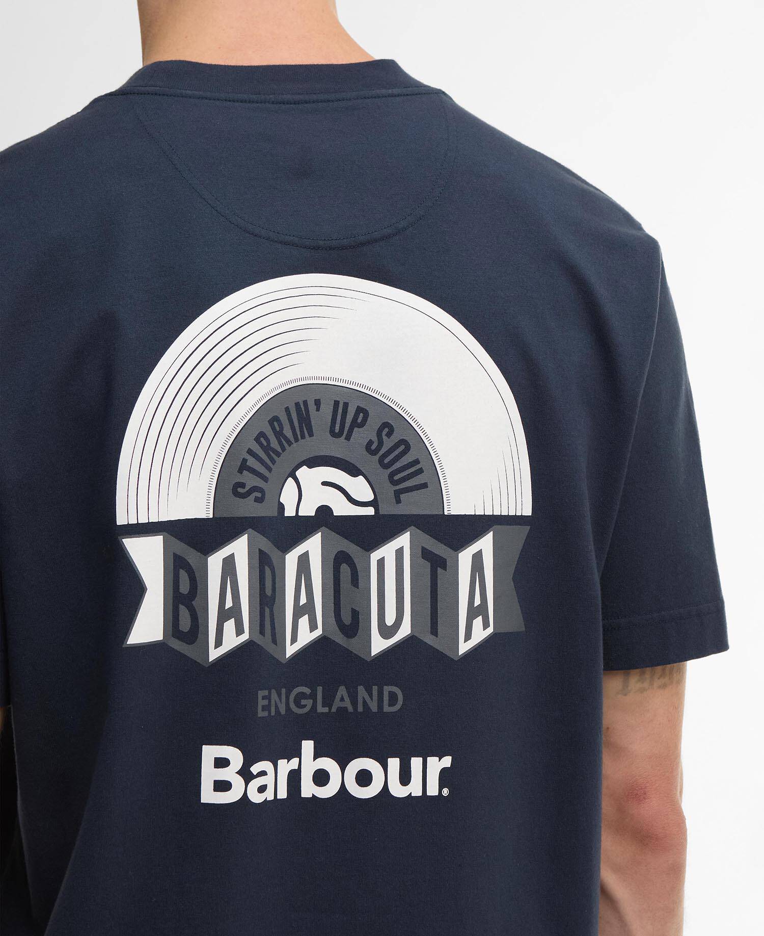 Barbour x Baracuta Vinyl Oversized T-Shirt Navy image number 4