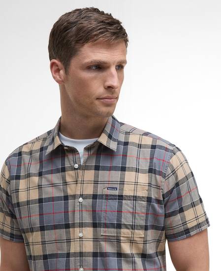 Gordon Short-Sleeved Tailored Shirt Dress Tartan