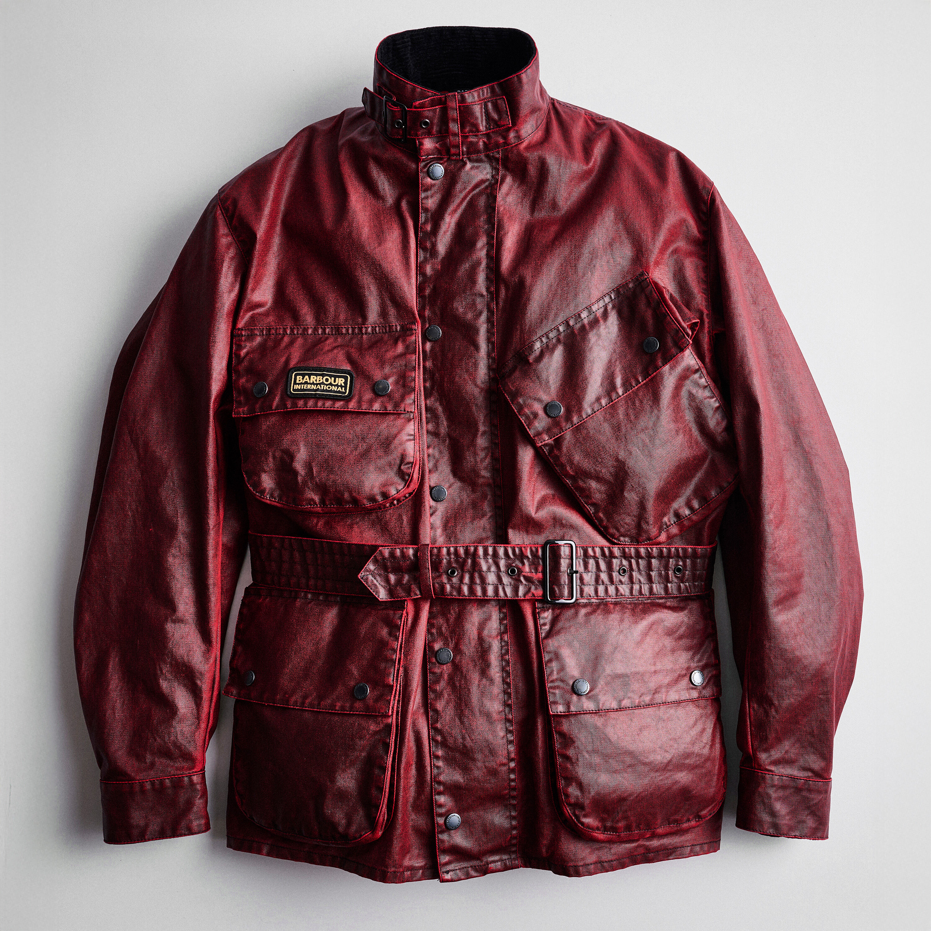 Distressed 90th Anniversary A7 Casual Jacket in Red