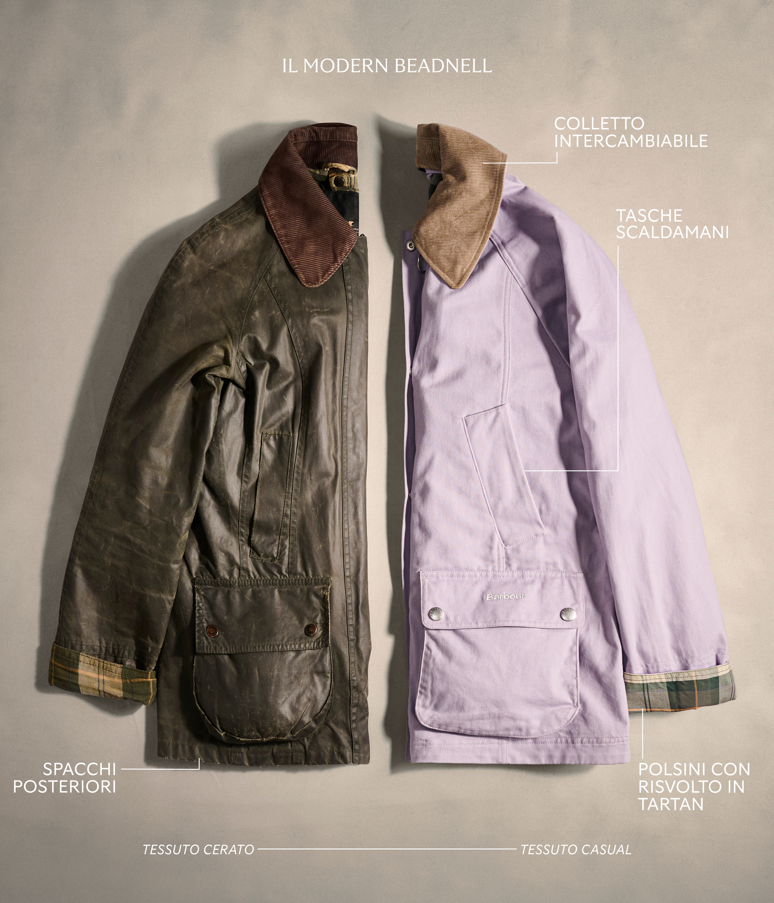 Beadnell Casual Jacket Details 
1. Handwarmer Pockets
2. Back Vents
3. Turnback Tartan Cuffs 