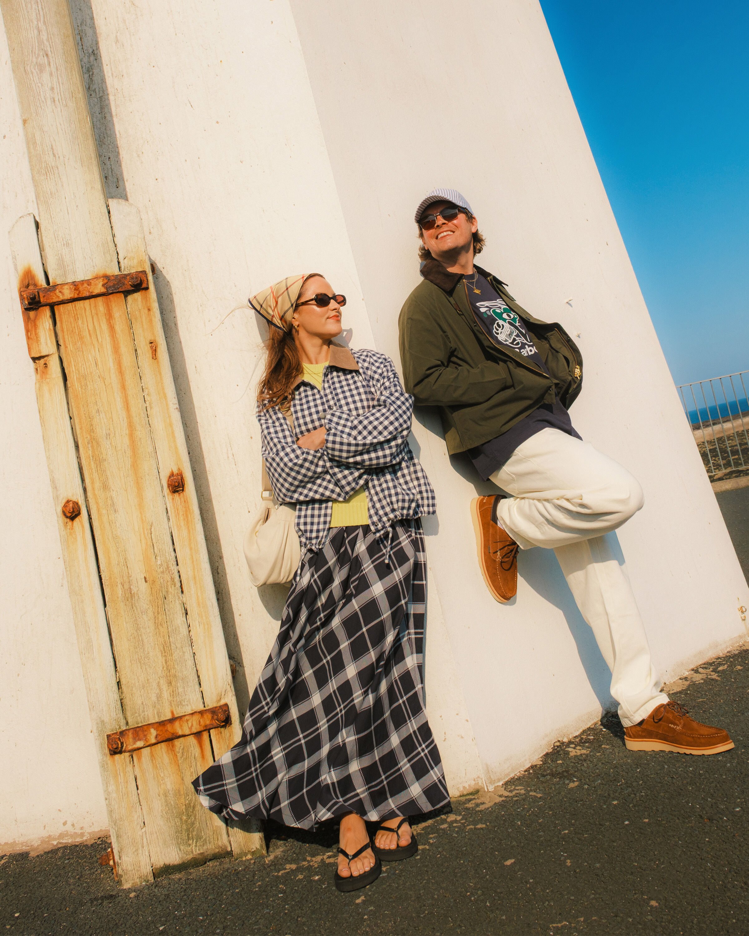 Baiton Tartan Midi Skirt