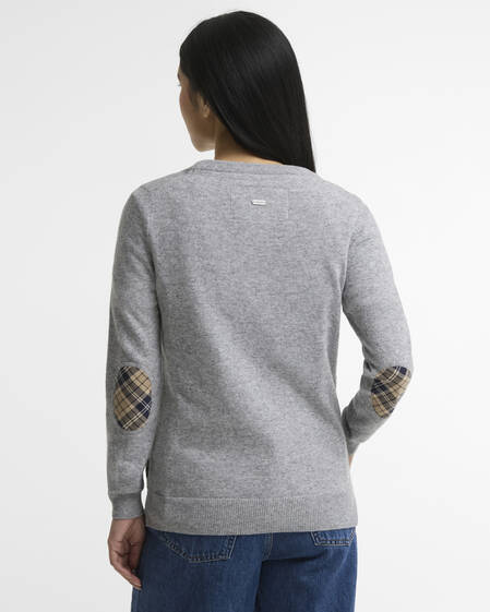 Sweatshirt Pendle Knit Grey Marl/Birchwood Tartan