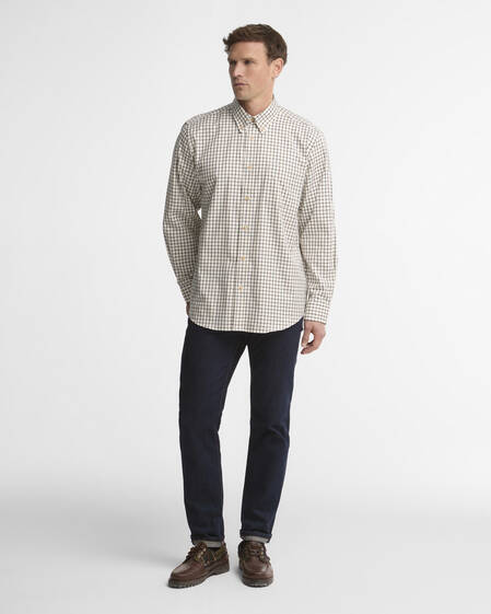 Hemd Tattersall Dark Bordeaux