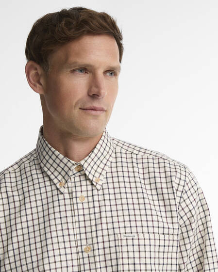 Hemd Tattersall Dark Bordeaux