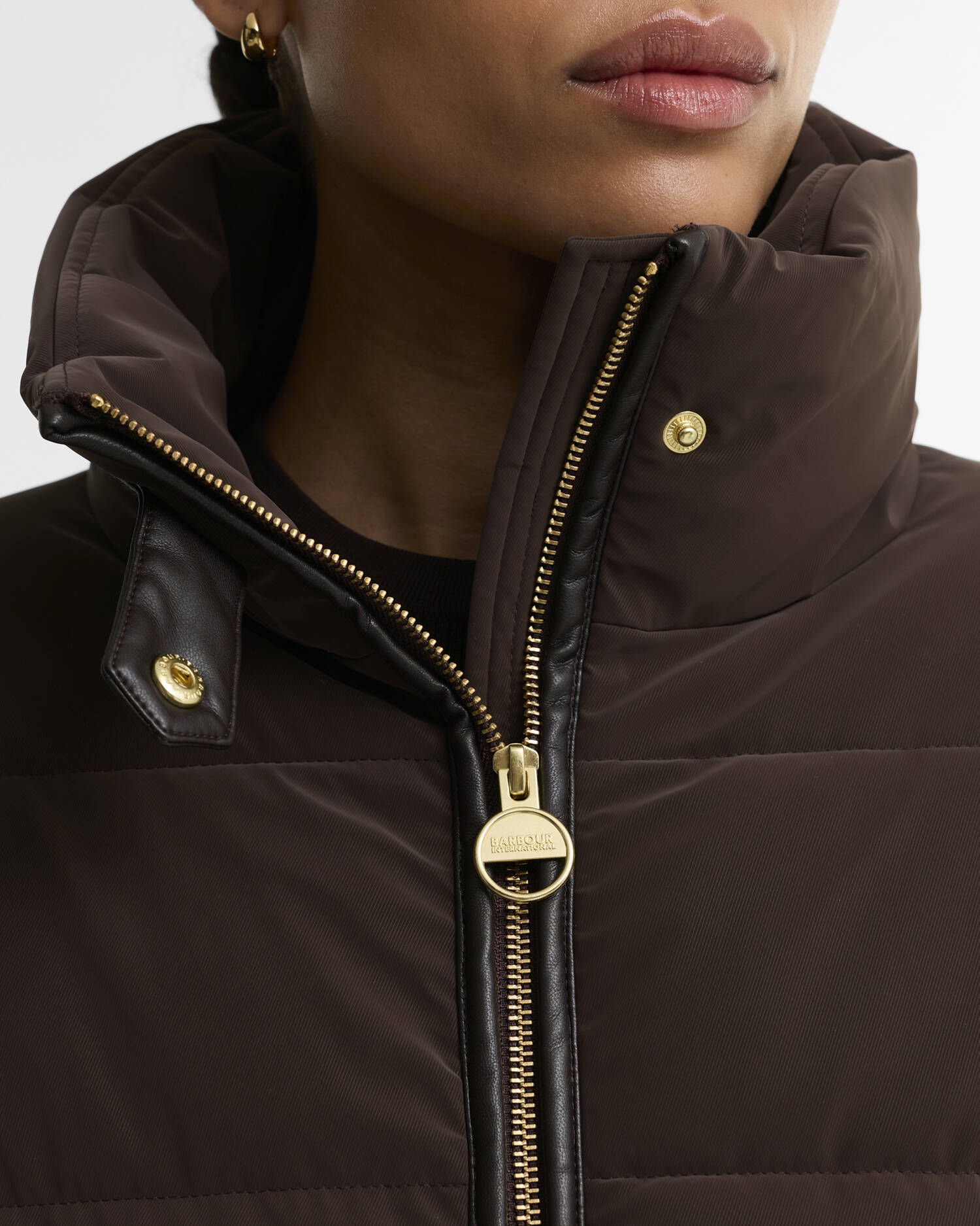 Halina Faux-Velvet Puffer Jacket Truffle image number 5