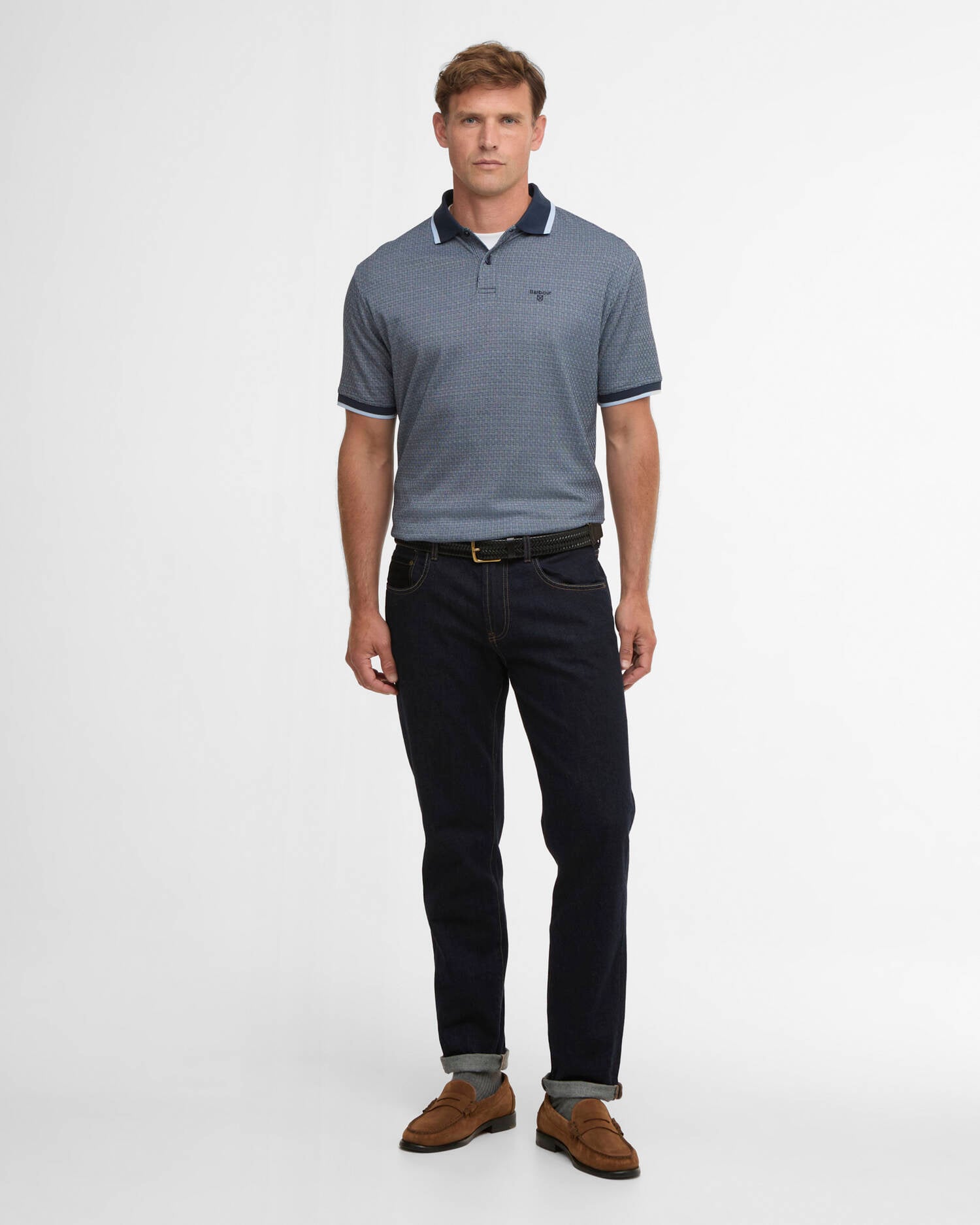 Weston Textured Polo Shirt Navy image number 1