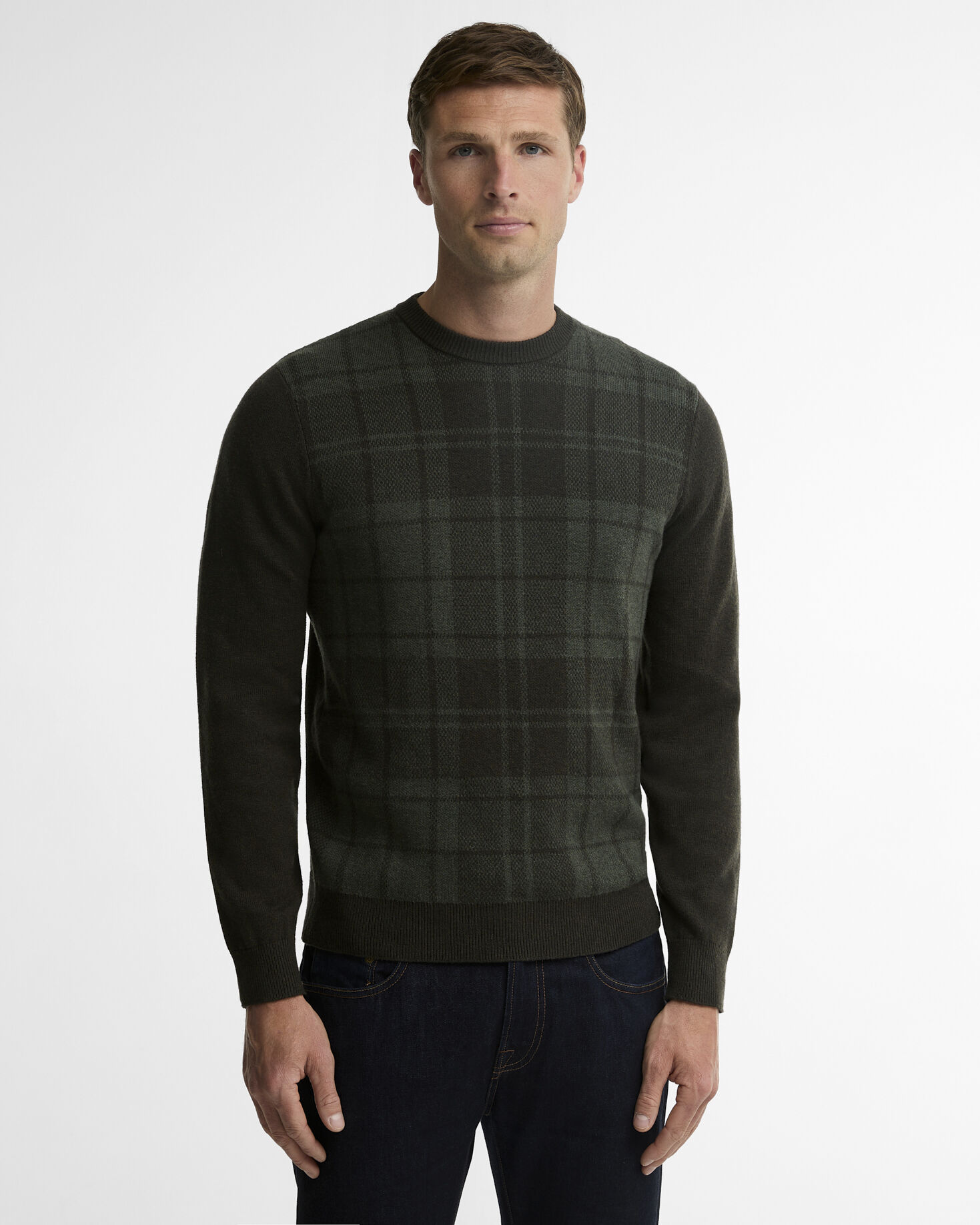 Maglione girocollo Mineral in tartan Pine