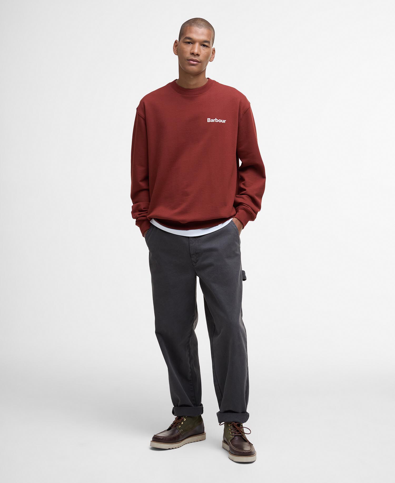 Pullover Firbank Relaxed Rundhalsausschnitt Fired Brick