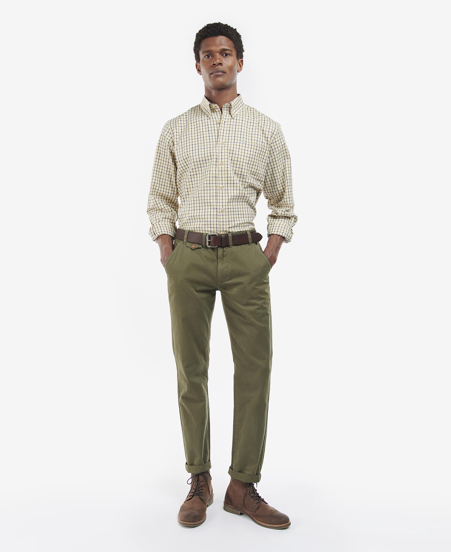 Sporting Regular Long-Sleeved Shirt Navy-Olive