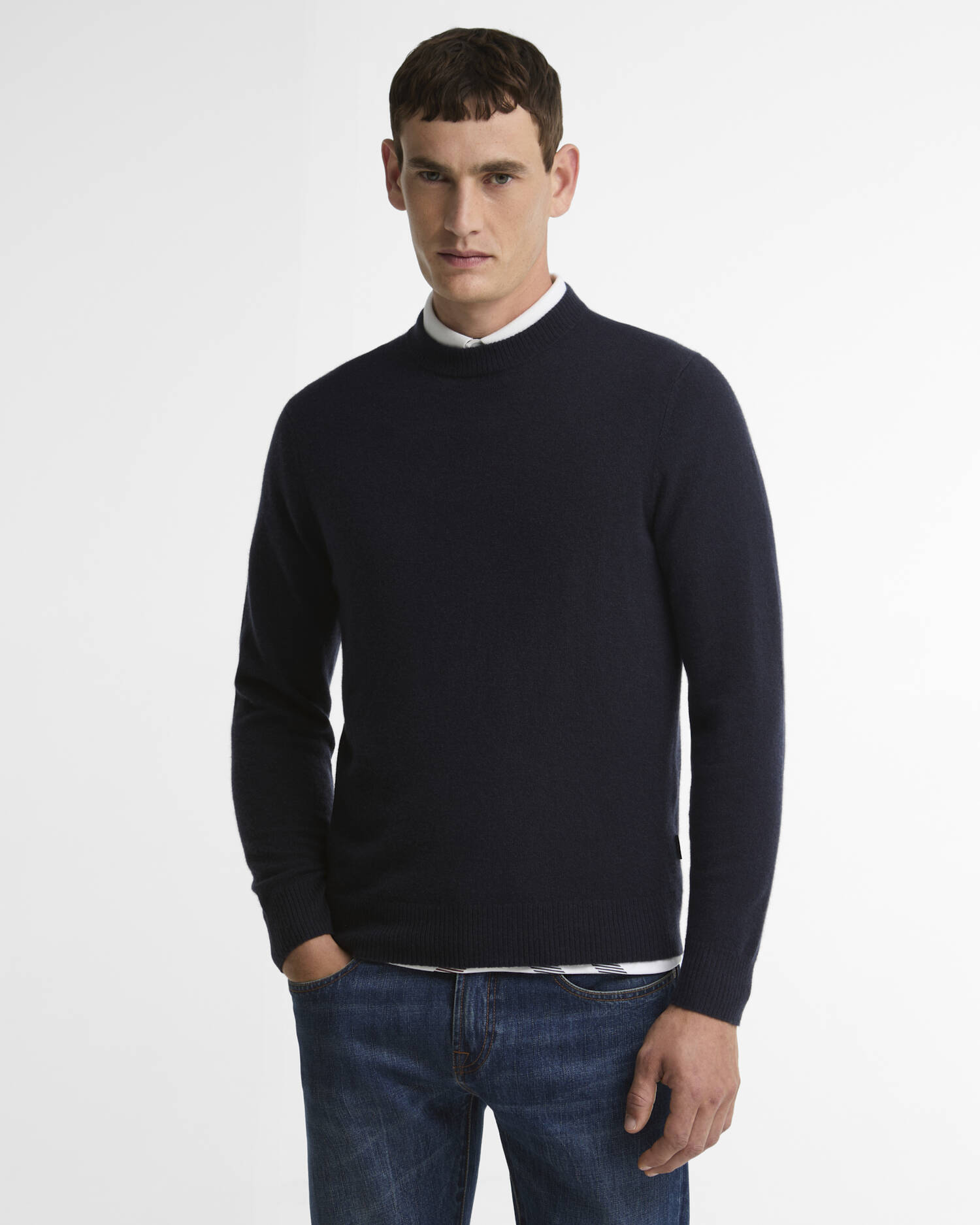 Barbour Kaschmirpullover Pure Rundhalsausschnitt Navy image number 0