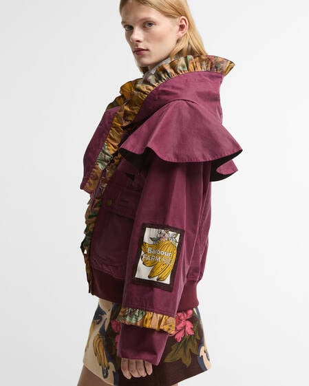 Giacca cerata Serra Barbour FARM Rio Wine/Banana Groove