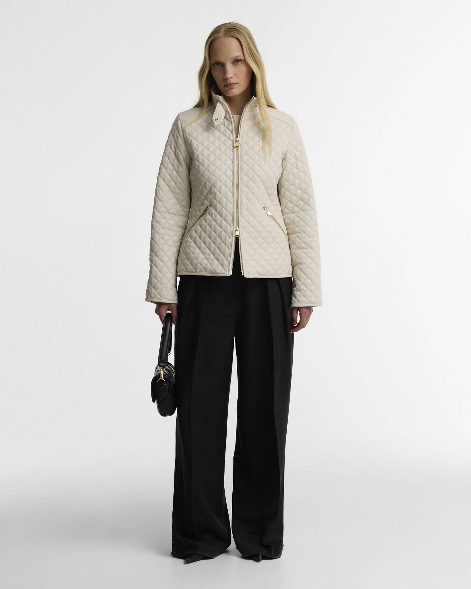 Binetto Faux-Leather Quilted Jacket Moonbeam image number 1
