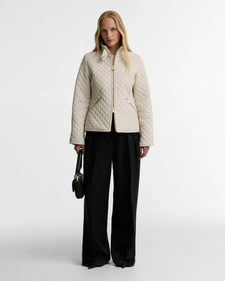 Binetto Faux-Leather Quilted Jacket Moonbeam