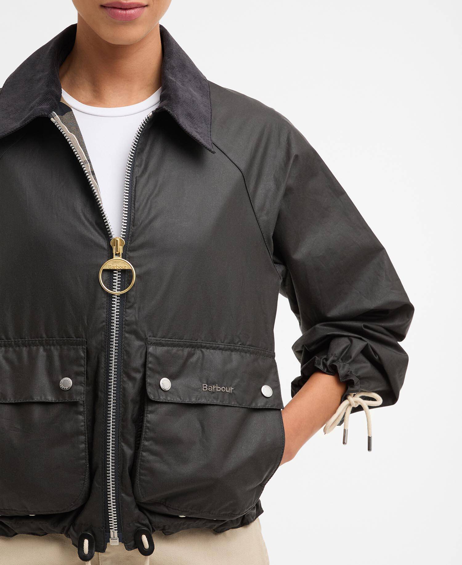 Marron Waxed Jacket Grey/Dress image number 4