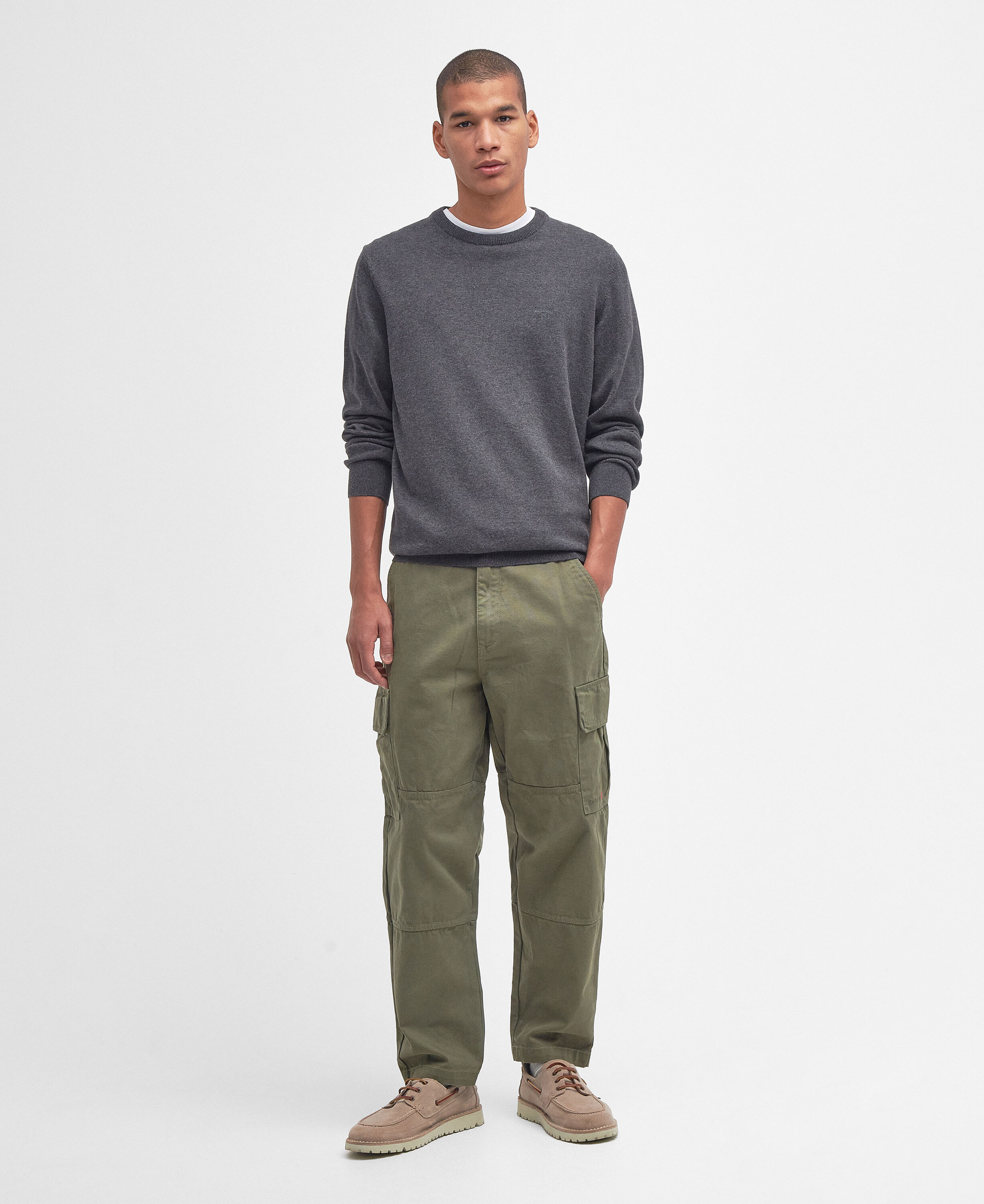 Pima Cotton Crew Neck Jumper Charcoal