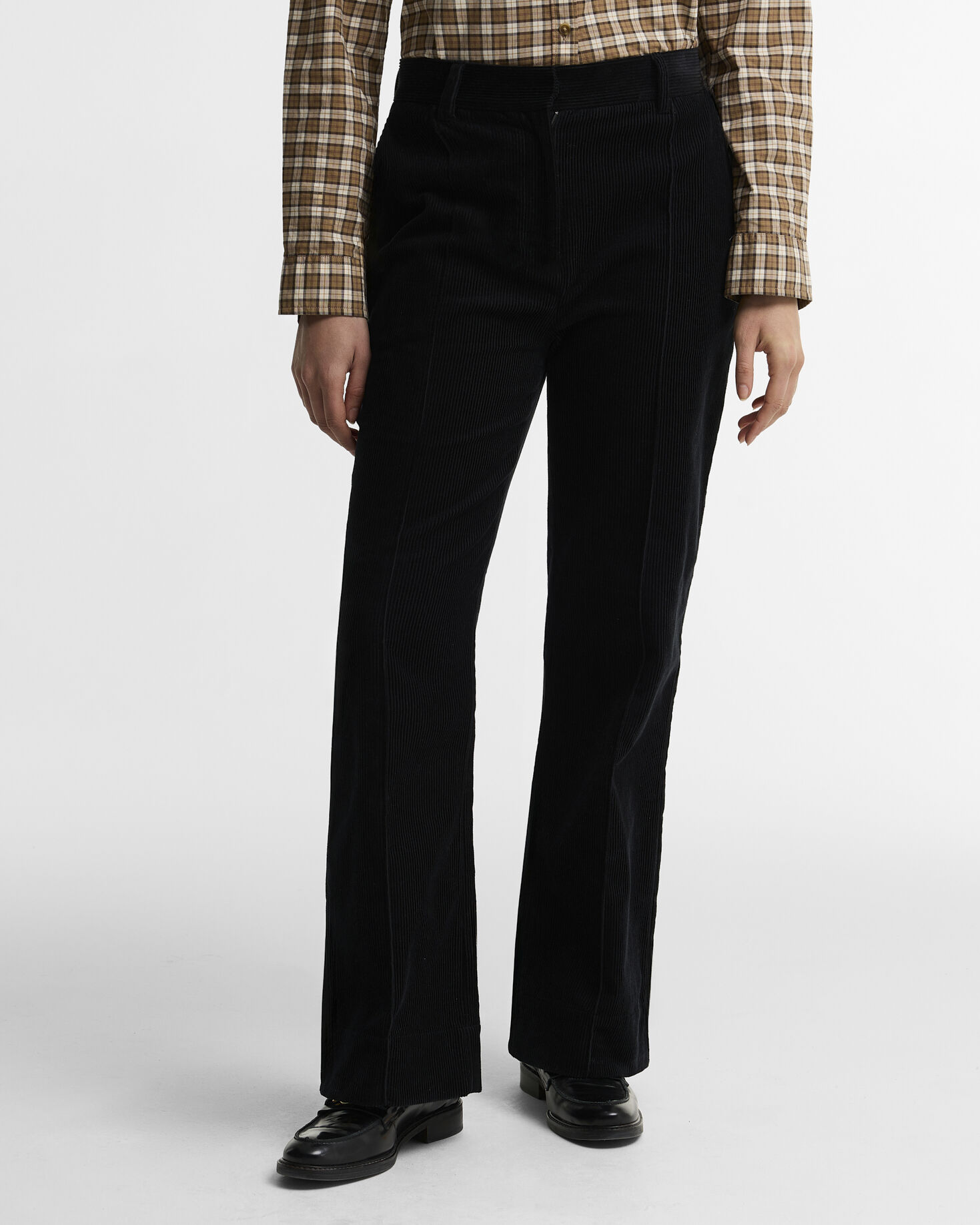 Emmy Cord Flared Trousers Black