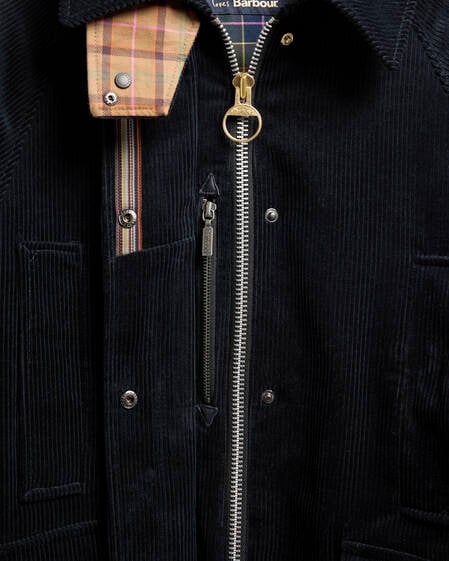 Paul Smith Loves Barbour Damen Freizeitjacke Cord Beaufort Dk Navy/Classic/Muted