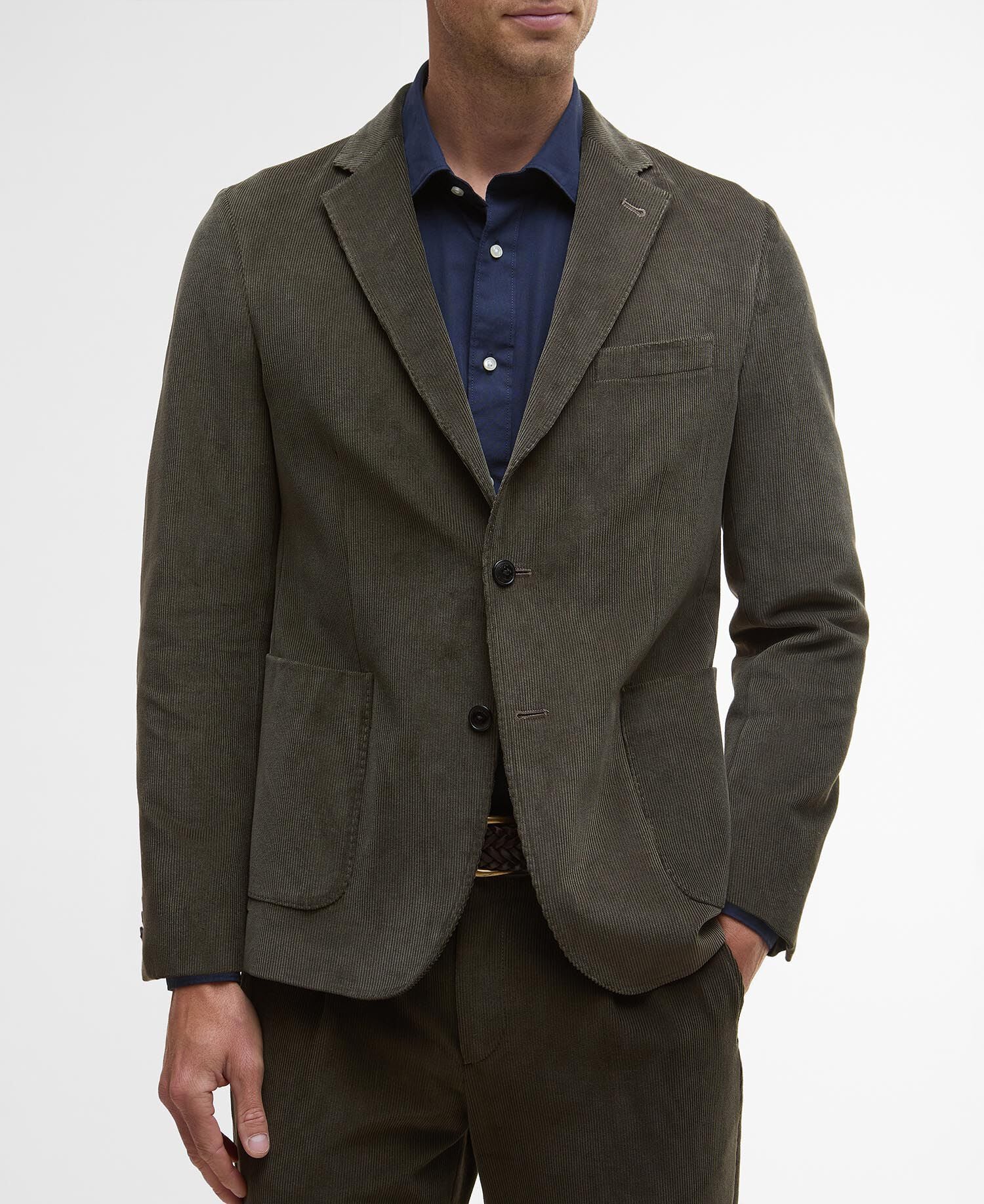 Blazer a coste sottili Wallington Olive