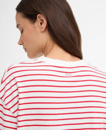 T-shirt Oakley con motivo a righe Poppy Red Stripe