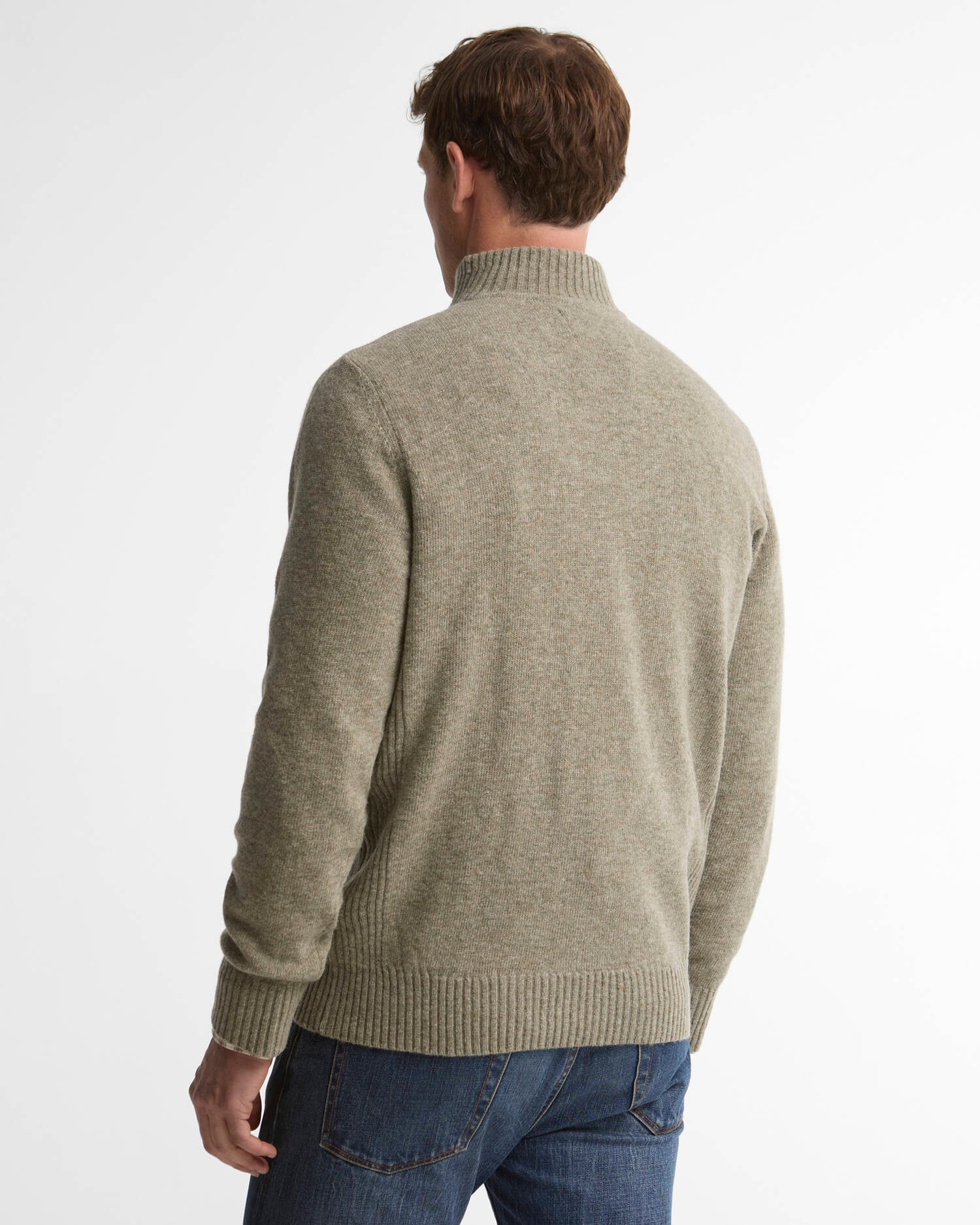 Nelson Essential Quarter-Zip Jumper Shadow Green image number 2
