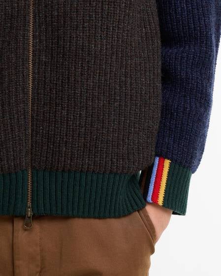 Paul Smith Loves Barbour Gamefair Wool Cardigan Russet