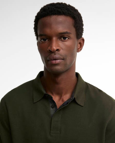 Barbour Langarm-Poloshirt Kentown Tailored Sage