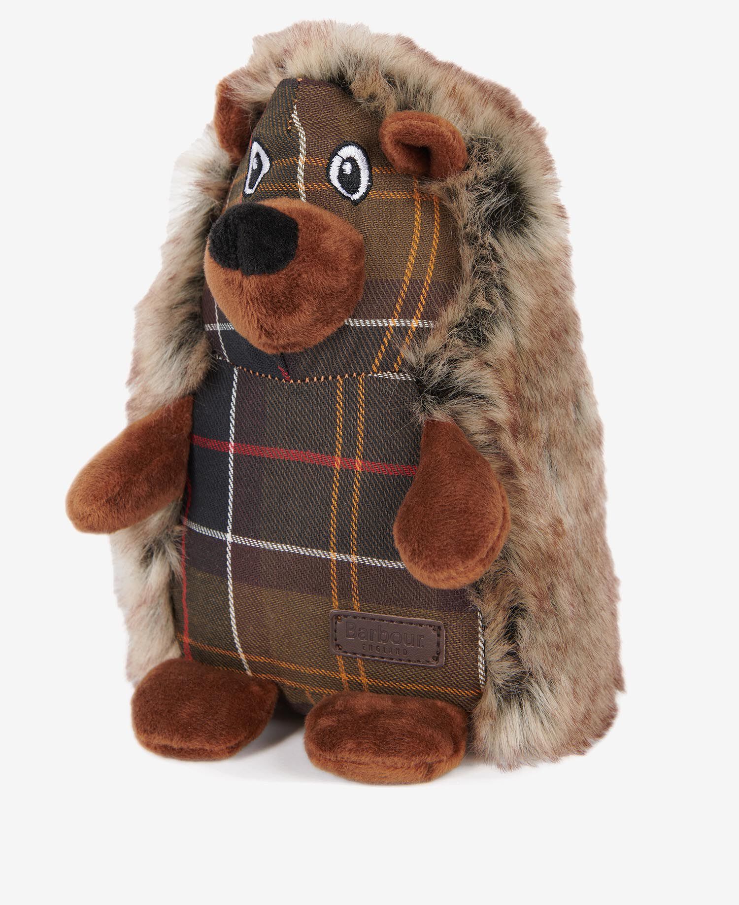 Dog Hedgehog Toy Brown-Tartan