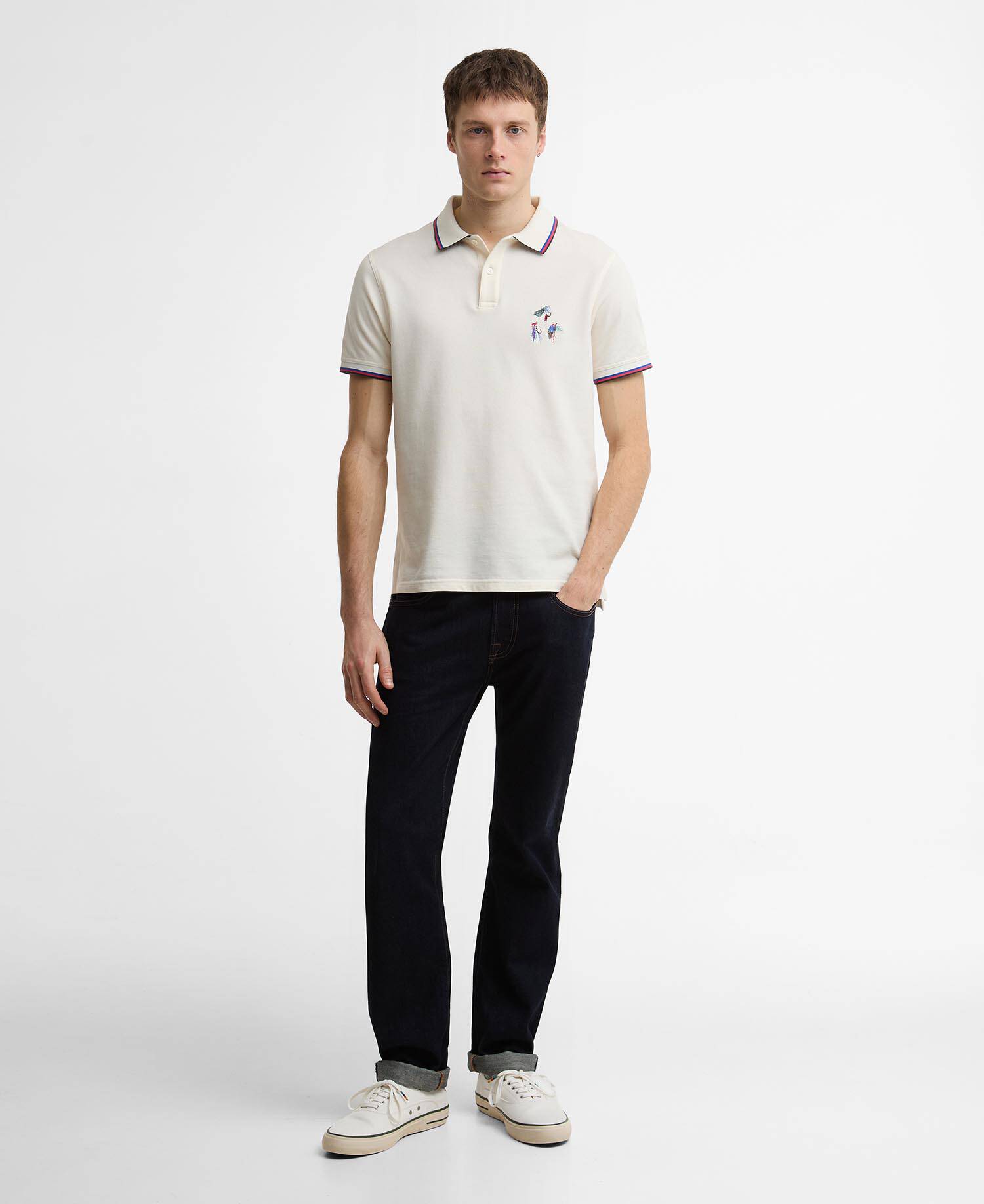 Paul Smith Loves Barbour Poloshirt Lure Whisper White image number 1