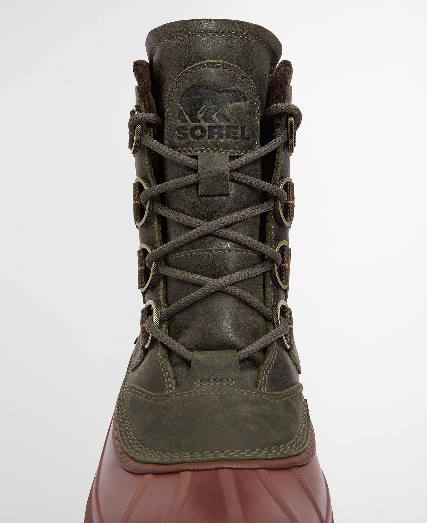 Barbour x SOREL Caribou Horizon GTX Waterproof Boots Olive / Dark Brown image number 5
