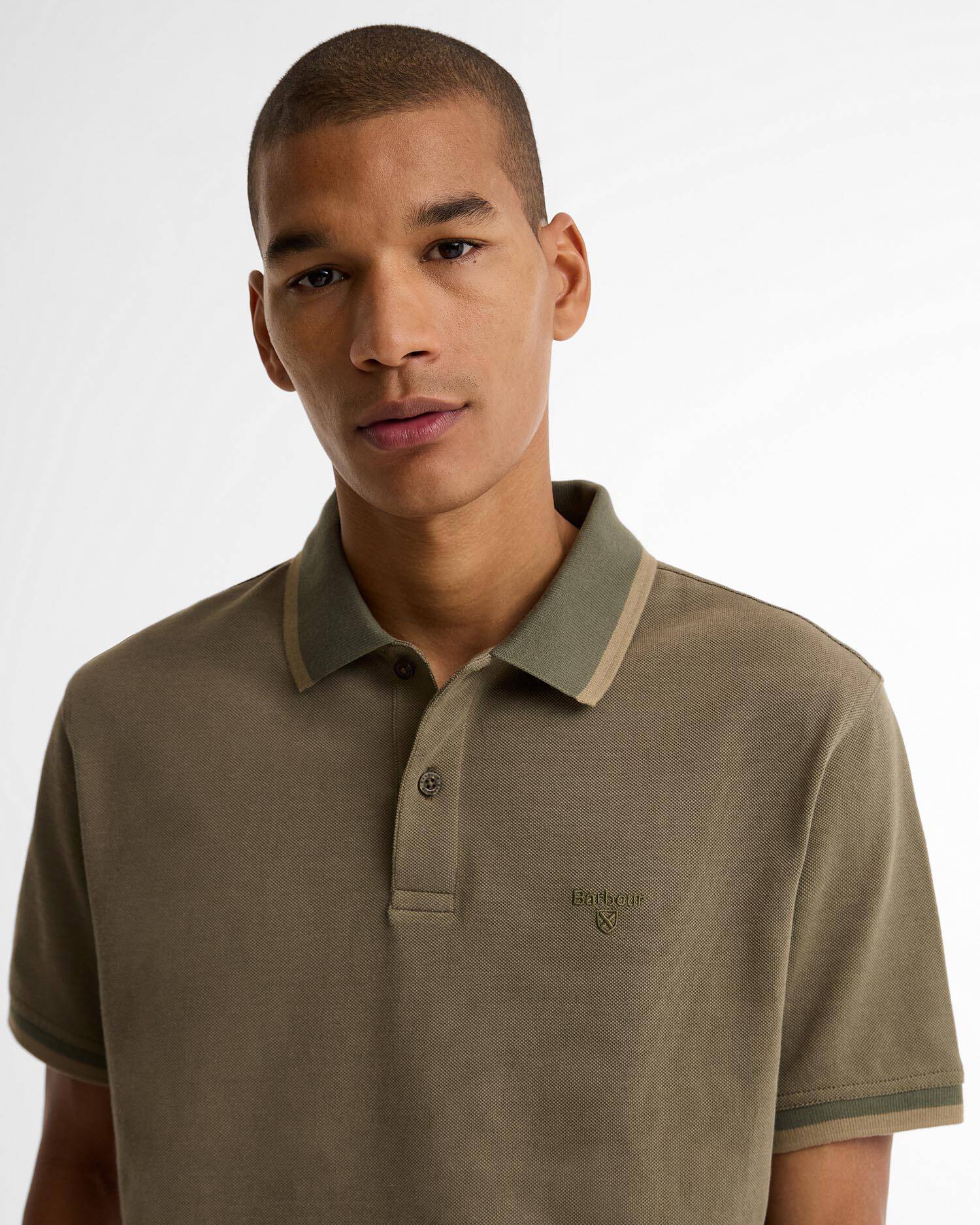 Barnard Short-Sleeved Polo Shirt Dusty Olive image number 3