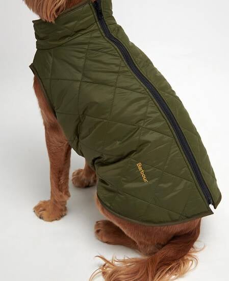Reversible Quilted Dog Coat Olive-Brown