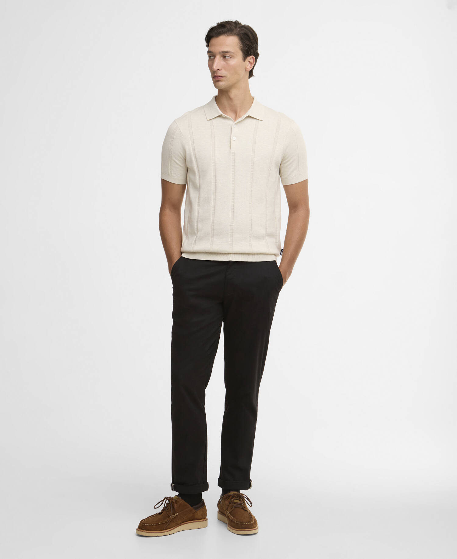 Polo in maglia Wellburn Oatmeal image number 1