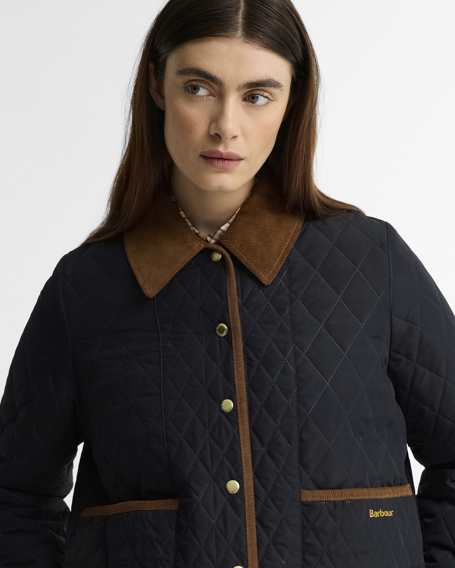 Giacca trapuntata Ainsdale con finitura patchwork Dk Navy/Ancient