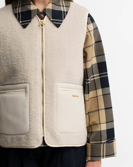 Gilet Bainford in pile Teddy Ecru